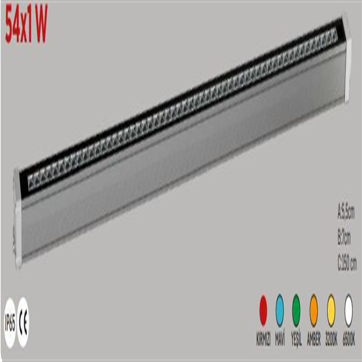 54X1 150cm WALLWASHER BEYAZ 1